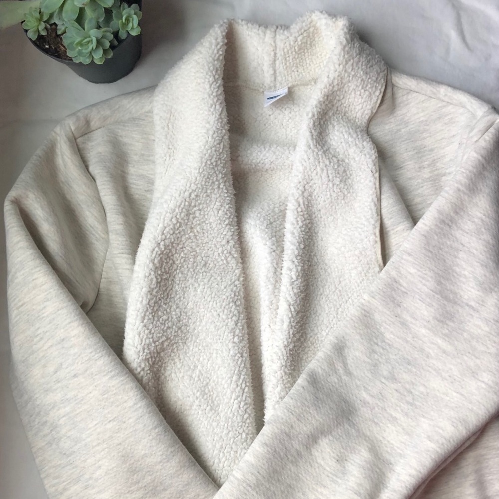 Old Navy Sherpa Lined Gray Cardigan